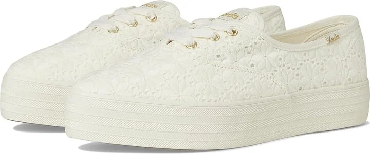 Keds Point Lace-Up Women's Shoes Egret Eyelet : 6 B - Medium, Linen
