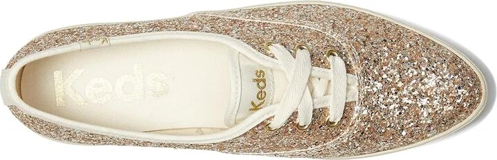 Keds Point Lace Up Women's Shoes Gold Glitter : 9 B - Medium, Canvas - Image 2