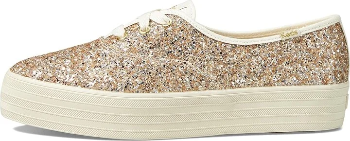 Keds Point Lace Up Women's Shoes Gold Glitter : 9 B - Medium, Canvas - Image 6
