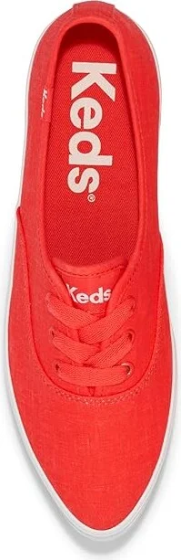 Keds Point Lace-Up Women's Shoes Red Linen : 6.5 B - Medium - Image 2