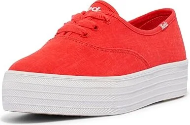 Keds Point Lace-Up Women's Shoes Red Linen : 6.5 B - Medium - Image 5