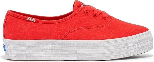 Keds Point Lace-Up Women's Shoes Red Linen : 6.5 B - Medium - Image 6