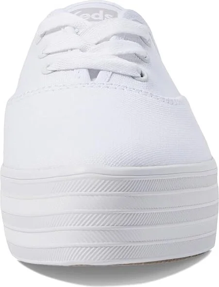 Keds Point Lace Up Women's Shoes White Canvas : 10 B - Medium - Image 5
