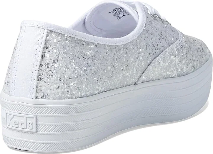 Keds Point Lace Up Women's Shoes White Glitter : 9.5 B - Medium, Canvas - Image 4