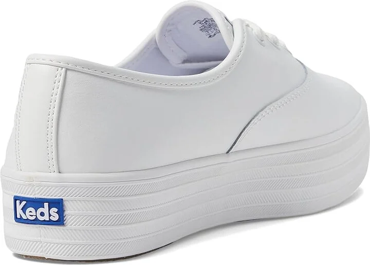 Keds Point Lace Up Women's Shoes White Leather : 9 B - Medium, Canvas - Image 4