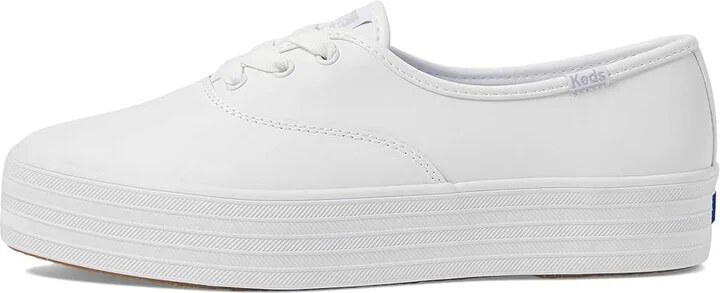 Keds Point Lace Up Women's Shoes White Leather : 9 B - Medium, Canvas - Image 6