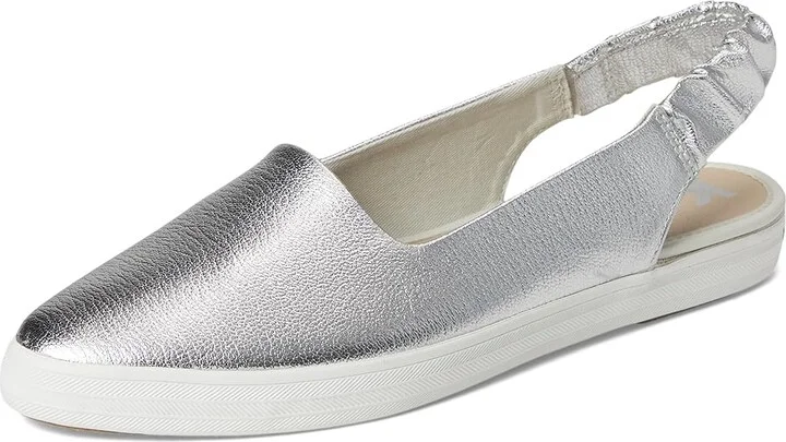 Keds Point Slingback Women's Shoes Silver Washed Metallic Suede : 6.5 B - Medium, Leather - Image 5