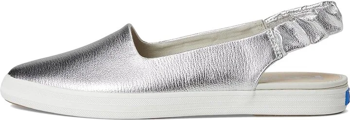 Keds Point Slingback Women's Shoes Silver Washed Metallic Suede : 6.5 B - Medium, Leather - Image 6