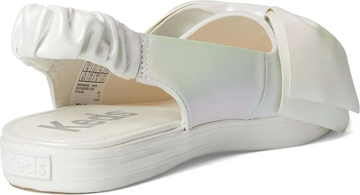 Keds Point Slingback Women's Shoes Snow White / Iridescent Leather : 7 B - Medium - Image 4