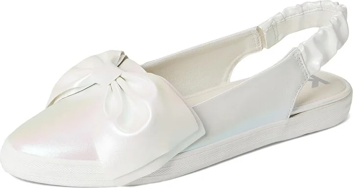 Keds Point Slingback Women's Shoes Snow White / Iridescent Leather : 7 B - Medium - Image 5