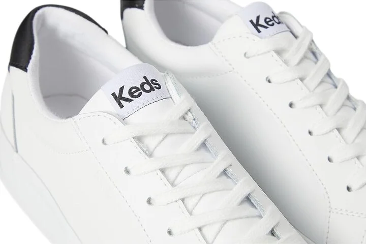 Keds Pursuit Lace Up Women's Shoes White / Black Leather : 6 B - Medium - Image 7