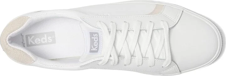 Keds Pursuit Lace Up Women's Shoes White/Blush Leather : 7.5 D - Wide - Image 2