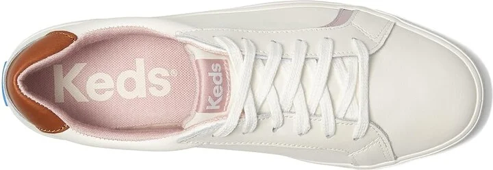 Keds Pursuit Lace Up Women's Shoes White/Cognac Leather : 10 D - Wide - Image 2