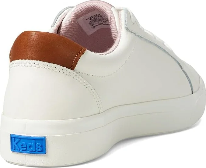 Keds Pursuit Lace Up Women's Shoes White/Cognac Leather : 10 D - Wide - Image 4