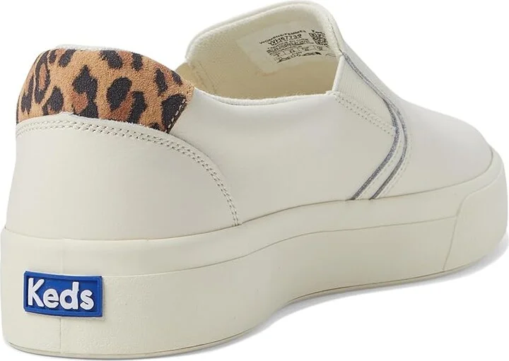 Keds Pursuit Slip On Women's Shoes White/Leopard Leather : 6.5 B - Medium, Textile - Image 4