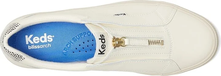 Keds Pursuit Zip Women's Shoes Egret/Black Leather : 9.5 B - Medium - Image 2
