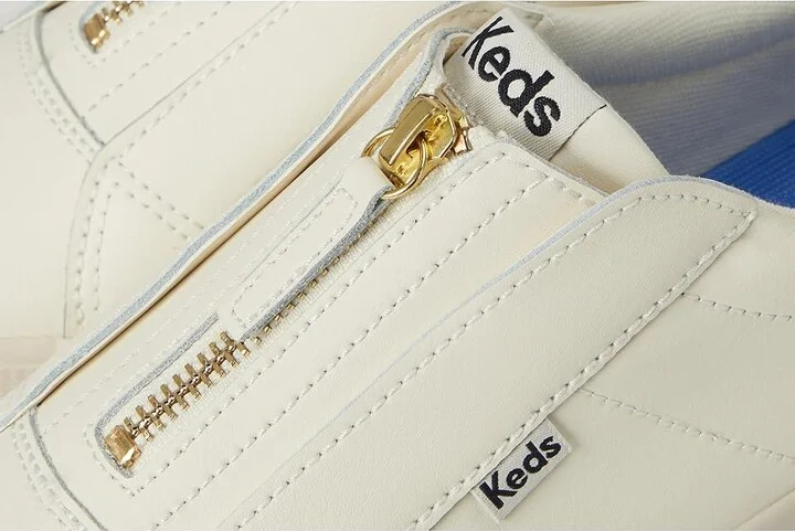 Keds Pursuit Zip Women's Shoes Egret/Black Leather : 9.5 B - Medium - Image 7