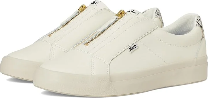 Keds Pursuit Zip Women's Shoes Egret/Black Leather : 9.5 B - Medium