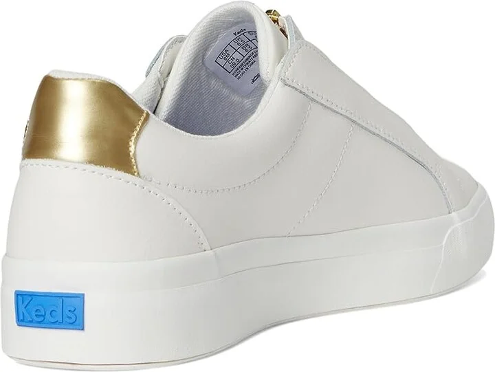 Keds Pursuit Zip Women's Shoes Snow White/Gold Leather : 6 B - Medium - Image 4