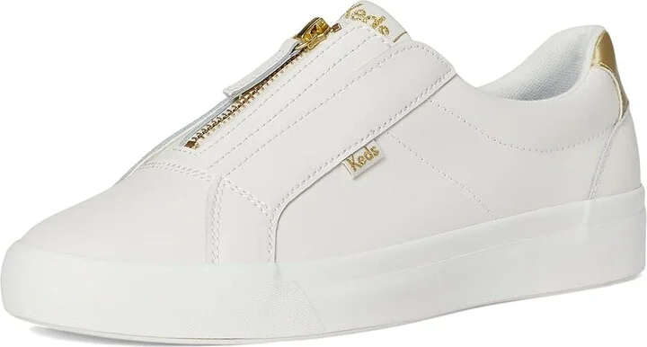 Keds Pursuit Zip Women's Shoes Snow White/Gold Leather : 6 B - Medium - Image 5