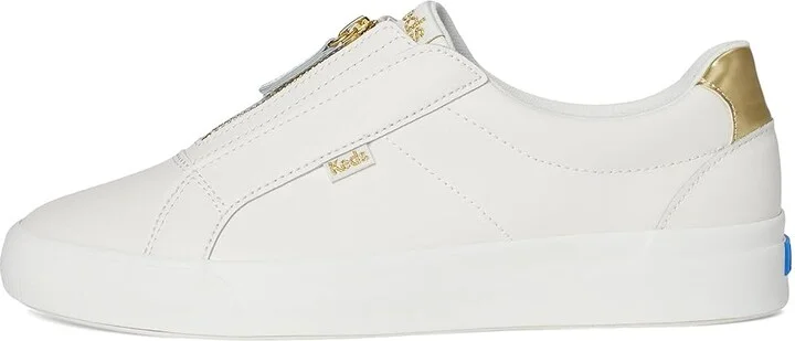 Keds Pursuit Zip Women's Shoes Snow White/Gold Leather : 6 B - Medium - Image 6