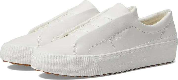 Keds Remi Leather Slip On Women's Shoes Snow White Leather : 5 B - Medium, Leather/Synthetic
