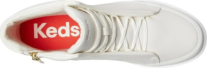 Keds Remi Mid Bootie Women's Shoes Off-White Leather : 8 B - Medium, Canvas - Image 2