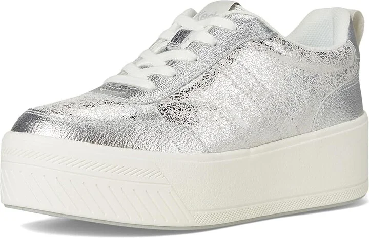 Keds Skyler II Lace-Up Women's Shoes Silver Distressed Metallic Leather : 8.5 B - Medium - Image 5