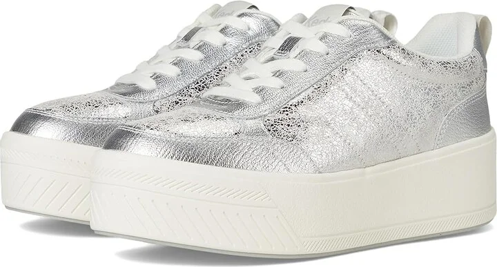 Silver Distressed Metallic Leather