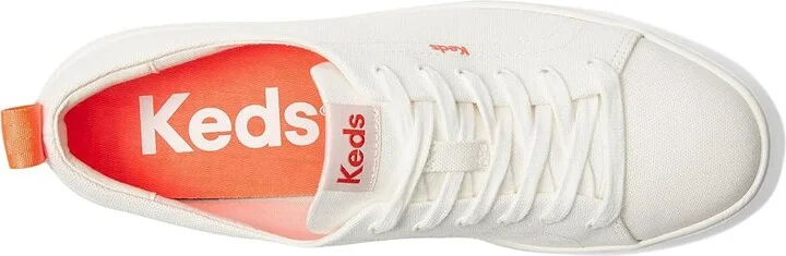 Keds Skyler Lace-Up Women's Shoes Snow White/Coral Outsole : 10 B - Medium, Canvas - Image 2