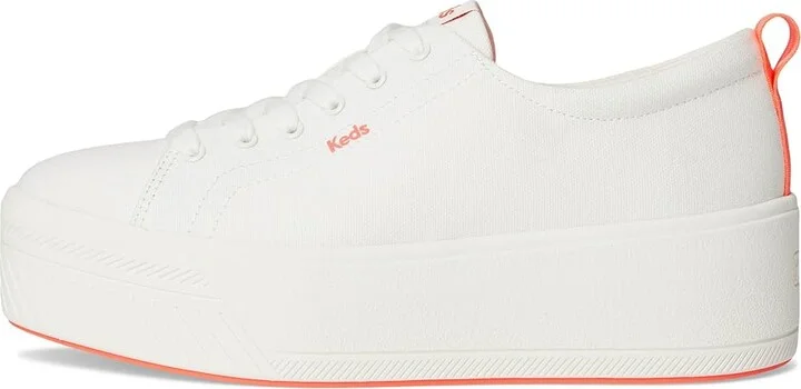 Keds Skyler Lace-Up Women's Shoes Snow White/Coral Outsole : 10 B - Medium, Canvas - Image 6