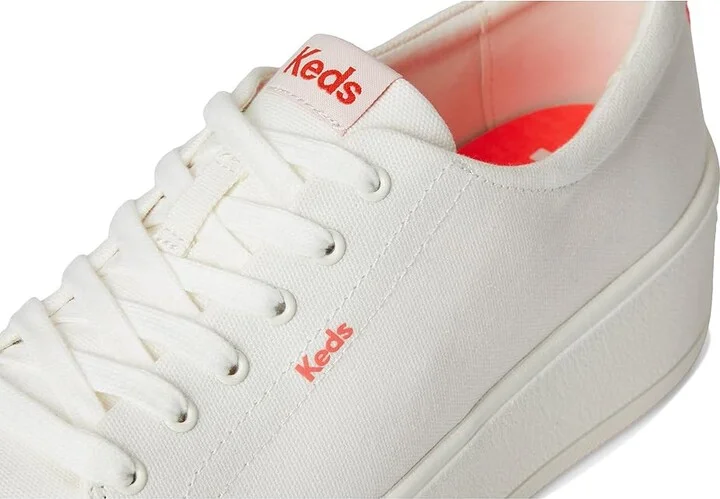 Keds Skyler Lace-Up Women's Shoes Snow White/Coral Outsole : 10 B - Medium, Canvas - Image 7
