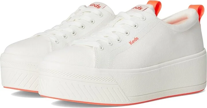 Keds Skyler Lace-Up Women's Shoes Snow White/Coral Outsole : 10 B - Medium, Canvas