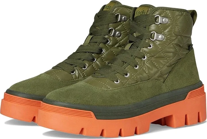 Keds Soho Boots Women's Boots Green/Coral Quilted Nylon : 6.5 B - Medium