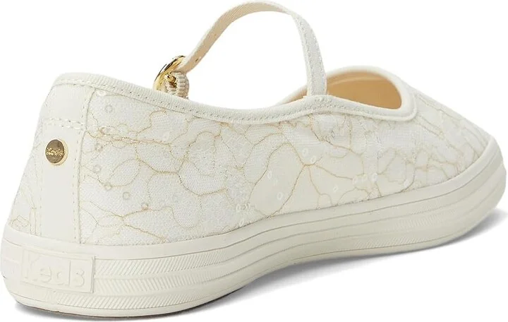 Keds Square Toe Mary Jane Women's Shoes Cream Floral Lace : 6.5 B - Medium, Polyester - Image 4