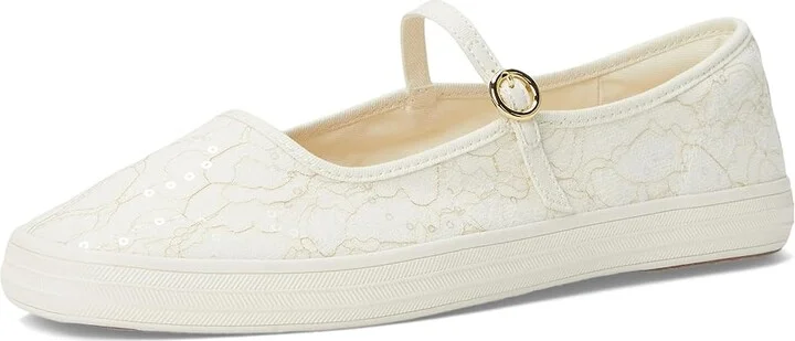 Keds Square Toe Mary Jane Women's Shoes Cream Floral Lace : 6.5 B - Medium, Polyester - Image 5