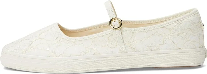 Keds Square Toe Mary Jane Women's Shoes Cream Floral Lace : 6.5 B - Medium, Polyester - Image 6