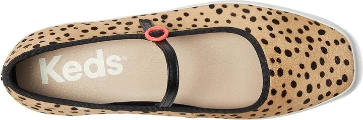 Keds Square Toe Mary Jane Women's Shoes Tan/Black Calf Hair : 6 B - Medium, Polyester - Image 2
