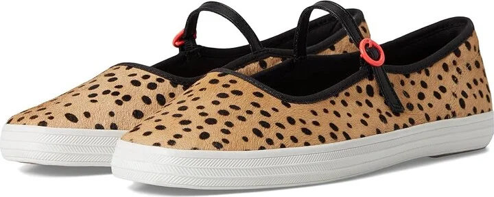 Keds Square Toe Mary Jane Women's Shoes Tan/Black Calf Hair : 6 B - Medium, Polyester