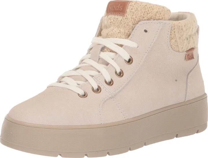 Oatmeal Suede Cable Knit