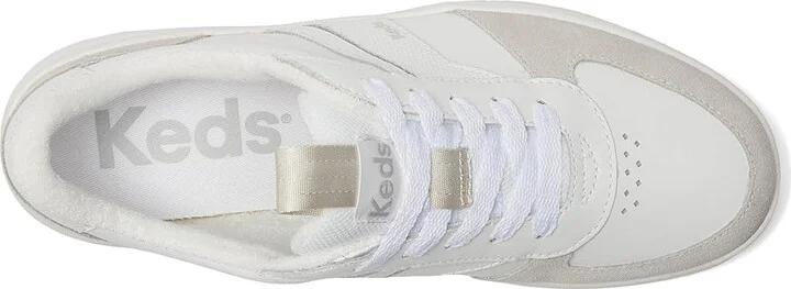 Keds The Court II Women's Shoes White/Grey Leather/Suede : 10 B - Medium - Image 2