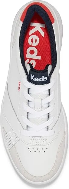Keds The Court Lace-Up Women's Shoes White/Red Leather/Suede : 5 B - Medium, Leather/Rubber/Suede - Image 2