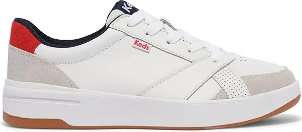 Keds The Court Lace-Up Women's Shoes White/Red Leather/Suede : 5 B - Medium, Leather/Rubber/Suede - Image 6