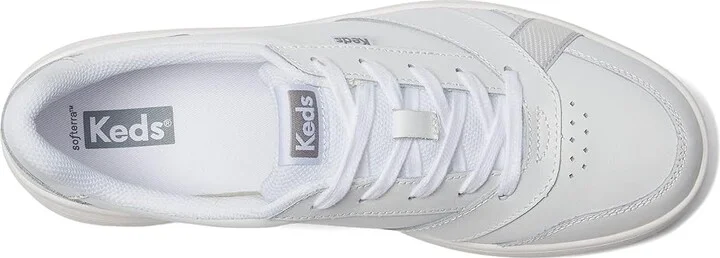 Keds The Court Lace Up Women's Shoes White/White : 6 B - Medium, Leather - Image 2