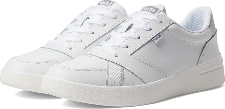 Keds The Court Lace Up Women's Shoes White/White : 6 B - Medium, Leather