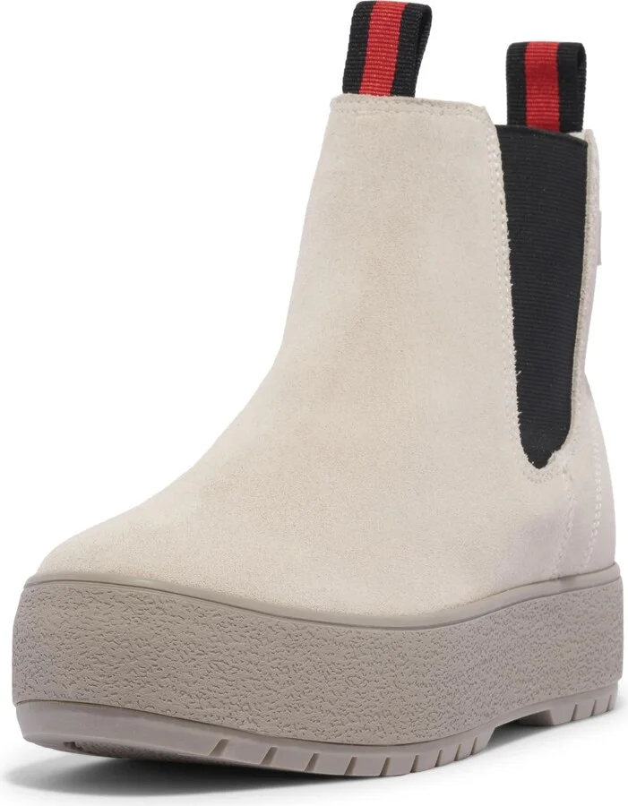 Off White/Black Suede