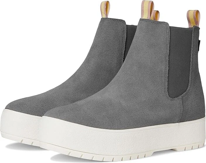 Keds The Platform Chelsea Lug Women's Boots Grey Suede : 8 B - Medium, Suede/Synthetic