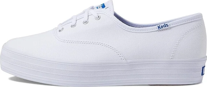 Keds The Platform Lace Up Women's Shoes White : 5 B - Medium, Canvas - Image 6