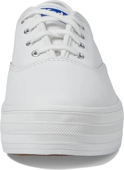 Keds The Platform Lace Up Women's Shoes White : 5 B - Medium, Leather - Image 5