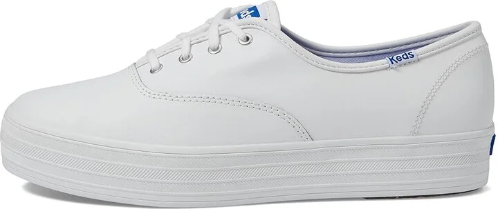 Keds The Platform Lace Up Women's Shoes White : 5 B - Medium, Leather - Image 6